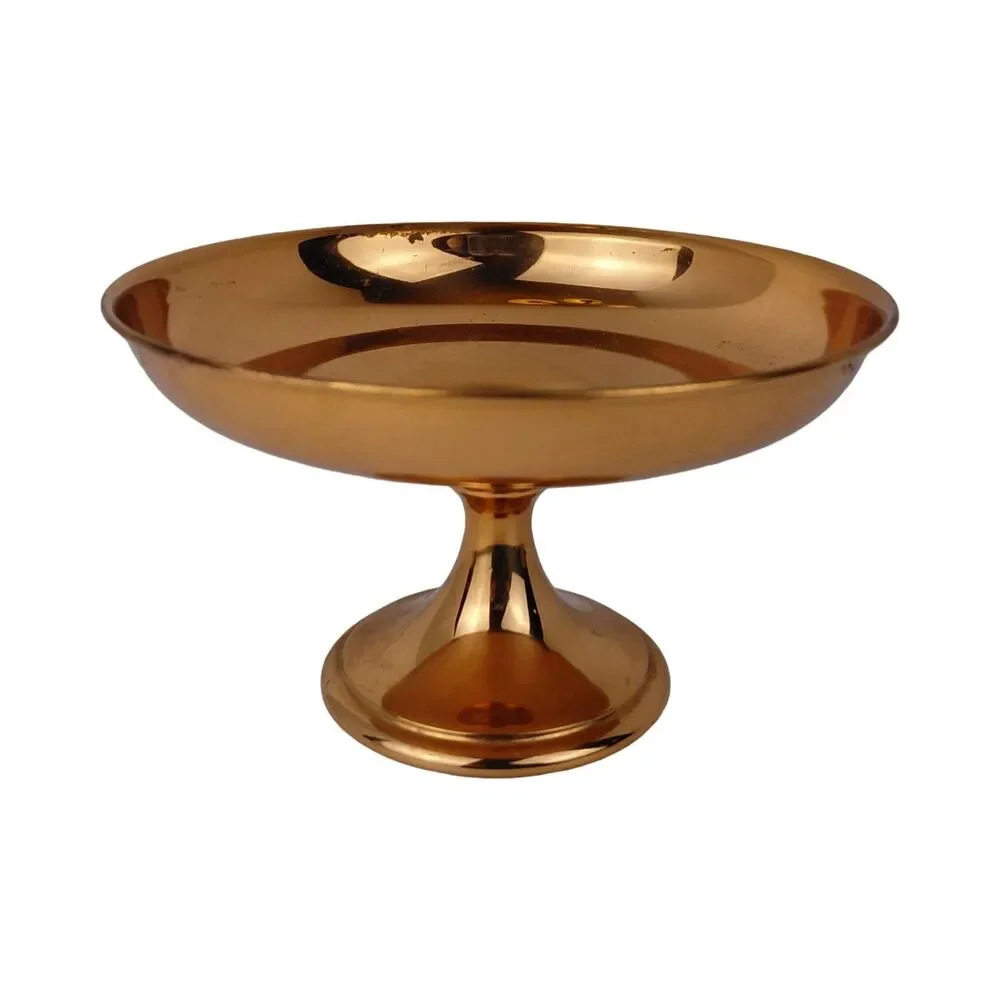 Vintage Coppercraft Guild Pedestal Copper Footed Bowl Candy Dish Round 7